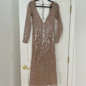 Champagne nude sequin dress worn once